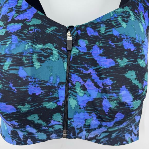 Knix Catalyst Front Zip Sports Bra 7+ Wireless Maximum Support Blue Green XXL XL - Picture 2 of 6